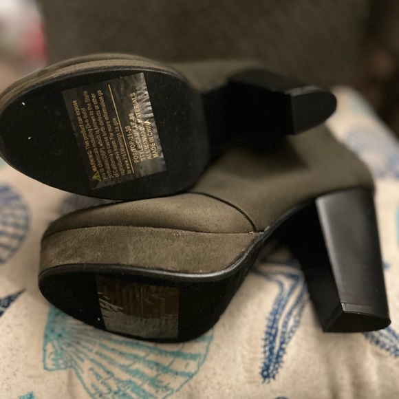 Suede Ankle Bootie Boots in Forest Green and Chocolate Brown $32.00 each - Picture 4 of 6